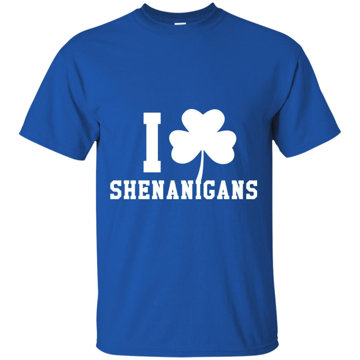 I Love Shenanigans Shamrock Saint Patrick_s Day T-shirt Royal