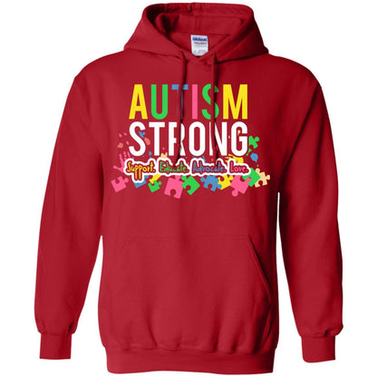 Autism Strong Support Educate Advocate Love Autism Awearness T-shirt Red