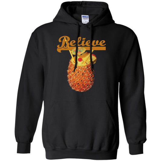 Believe Pineapple Cuptropical Drink T-shirt Black