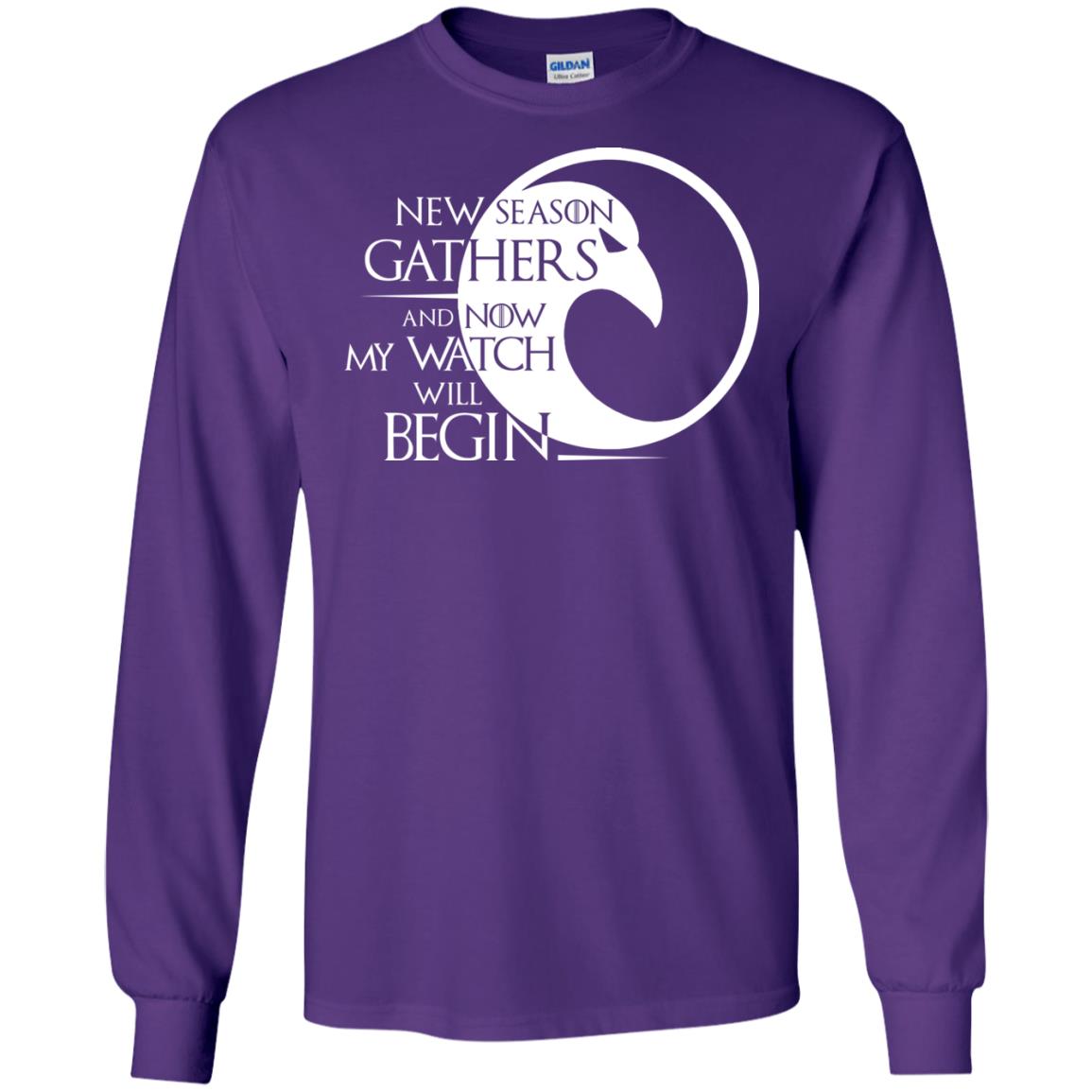 New Season Gathers And Now My Watch Will Begin Game Of Thrones Fan T-shirt Purple