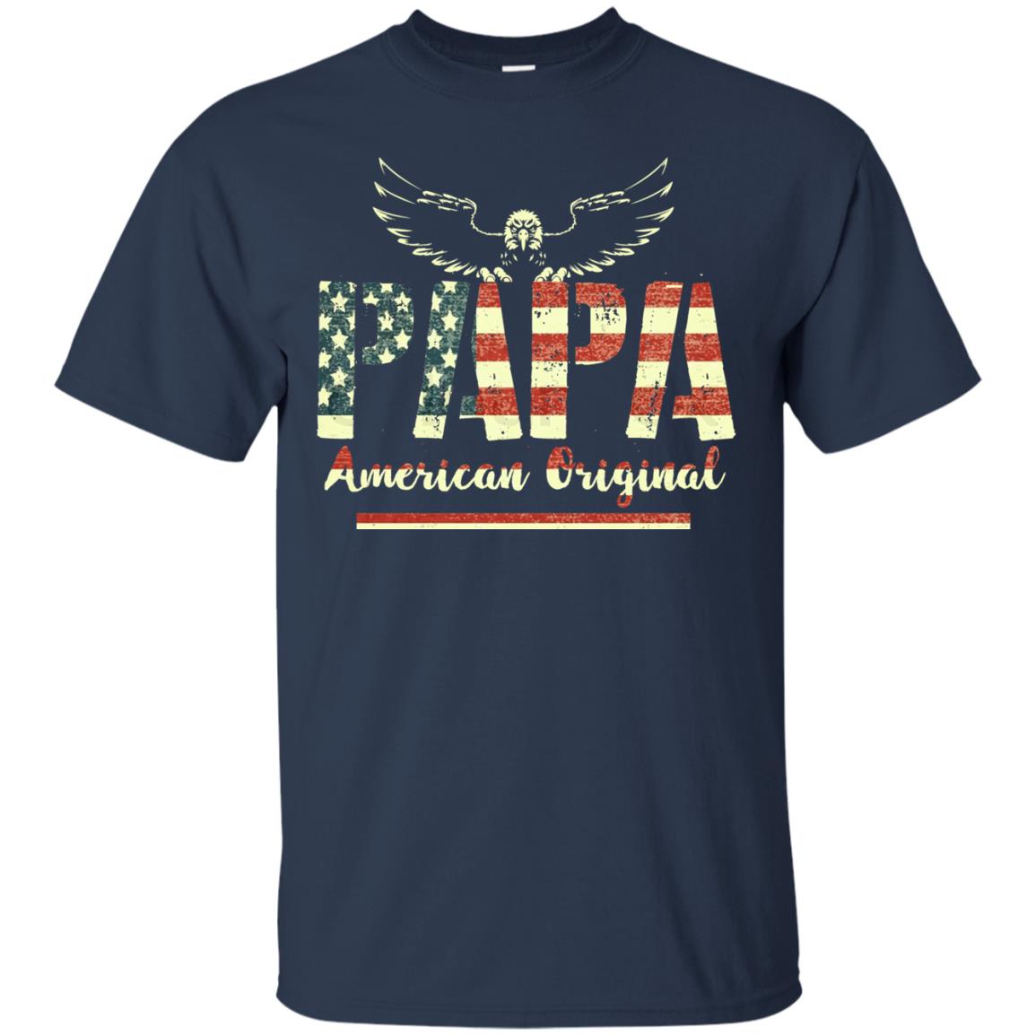 Papa American Original Grandparents T-shirt Navy