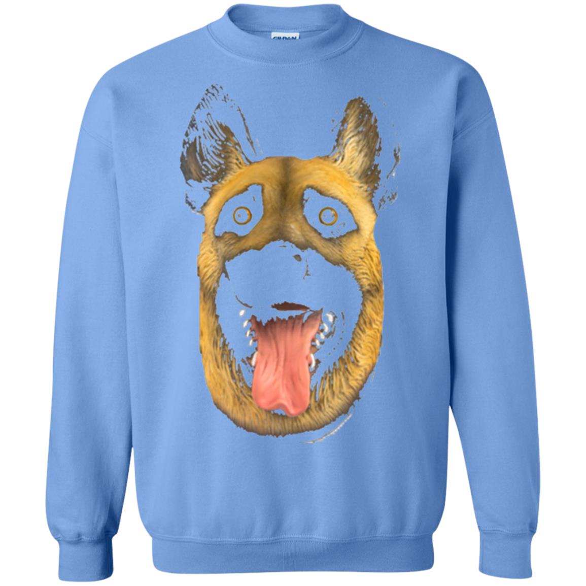 Dog Lover T-shirt Creepy Dog Head T-shirt Carolina Blue