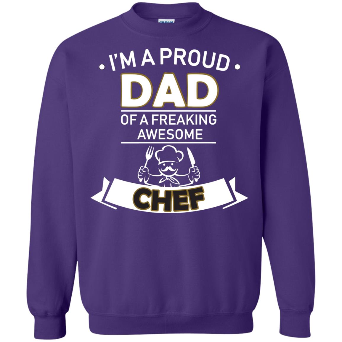 I_m A Proud Dad Of Freaking Awesome Chef Daddy Shirt Purple