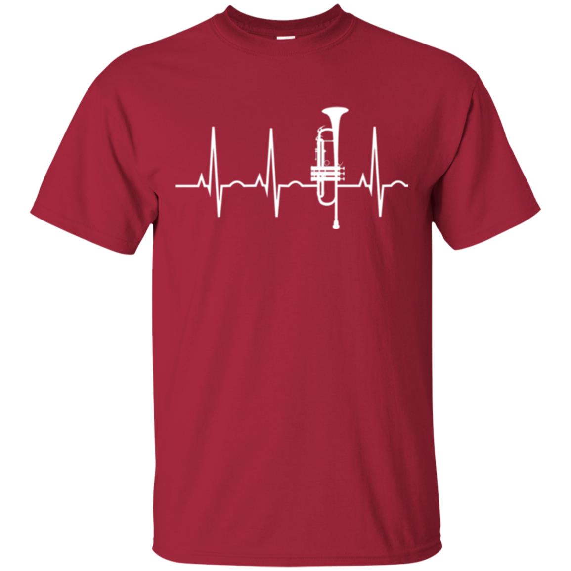 Trumpet Lovers T-shirt Trumpet Heartbeat Cardinal