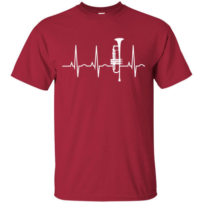 Trumpet Lovers T-shirt Trumpet Heartbeat Cardinal
