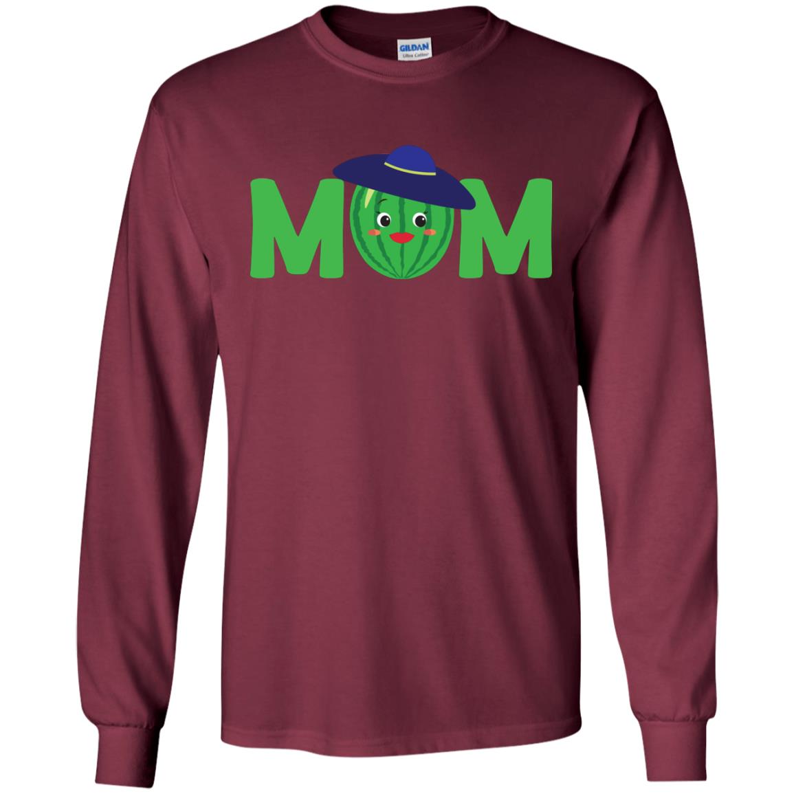 Mom Watermelon Funny Summer Melon Fruit Shirt For Mommy Maroon