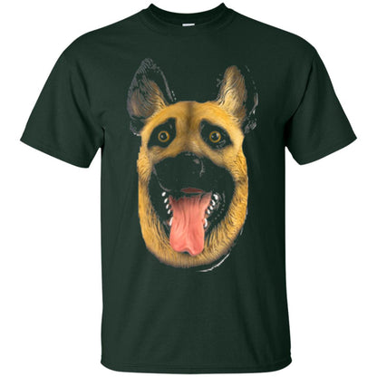 Dog Lover T-shirt Creepy Dog Head T-shirt Forest Green