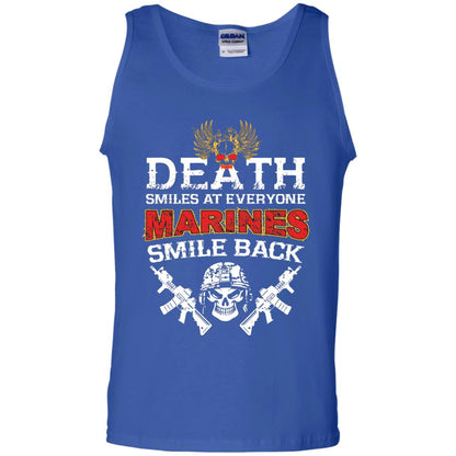 Death Smiles At Everyone Marines Smile Back Shirt Royal