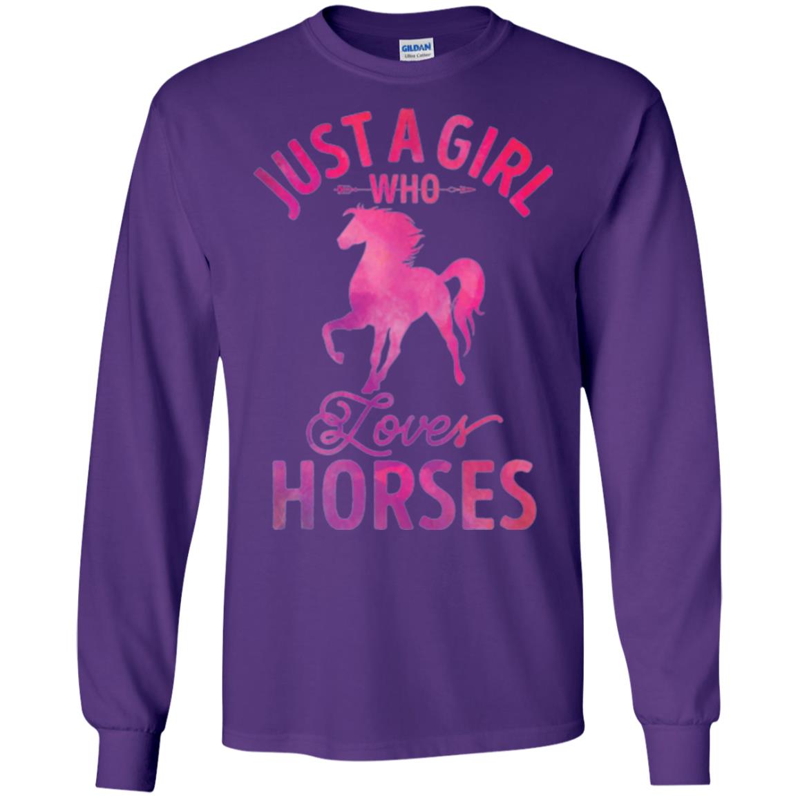 Horse Lovers T-shirt Just A Girl Who Loves Horses Purple