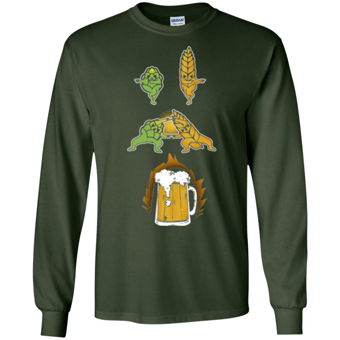 Hop And Malt Fusion To Beer Funny Beer Lover T-shirt Forest Green