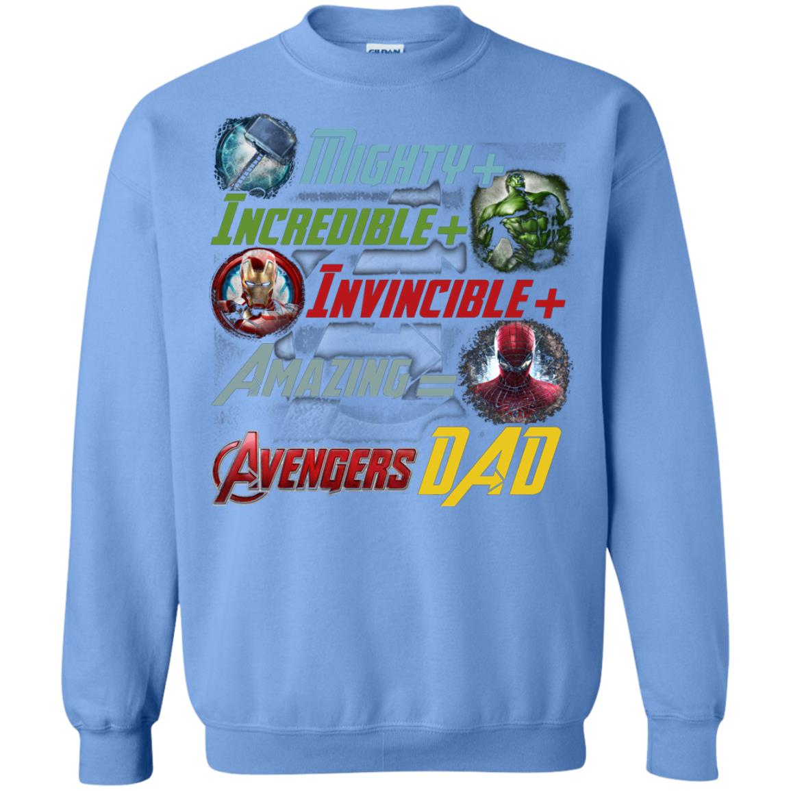 Mighty Incredible Invincible Amazing Dad Movie Fan T-shirt Carolina Blue
