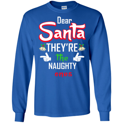 Christmas T-Shirt Dear Santa They're The Naughty Ones Royal