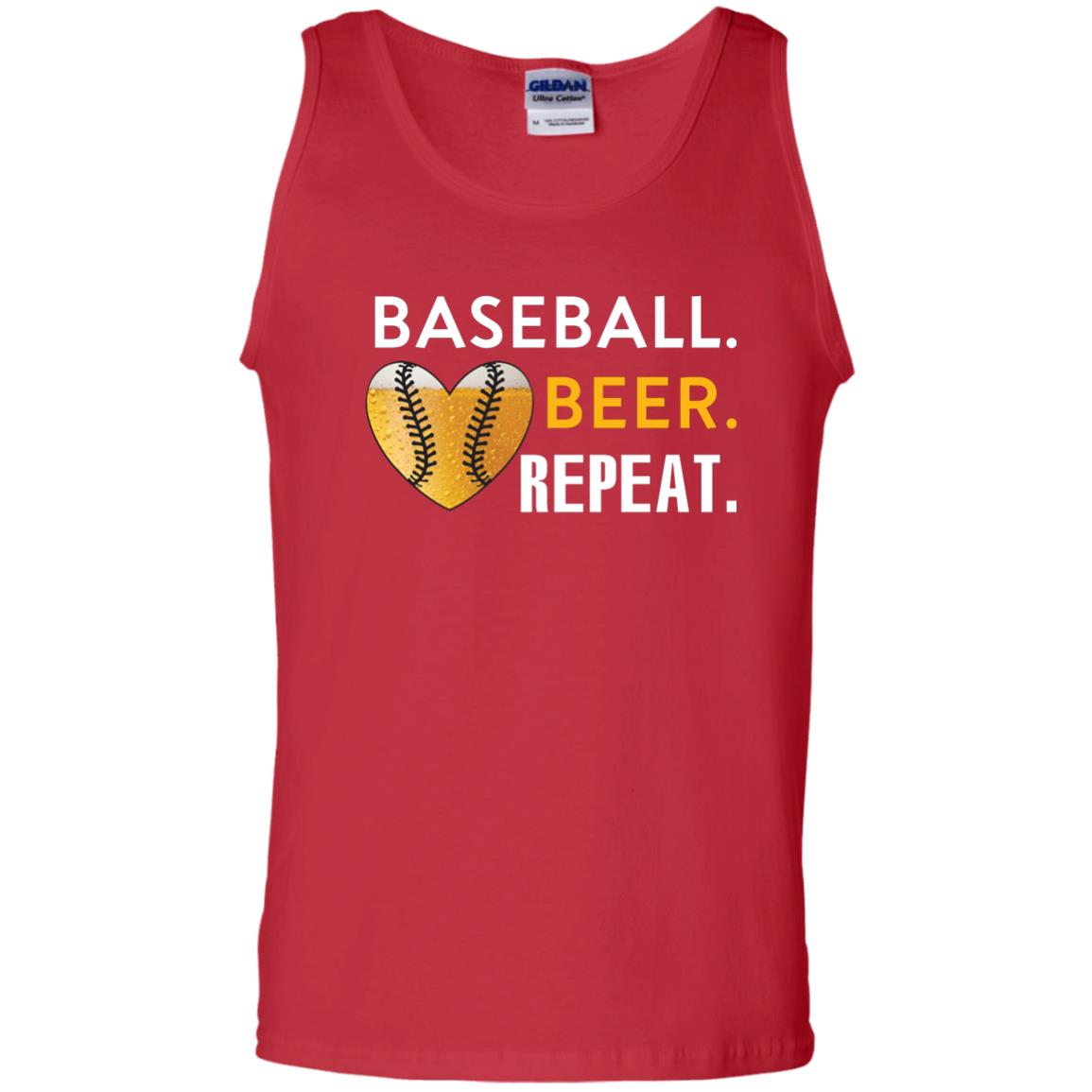 Baseball Lover T-shirt Beer Repeat Red