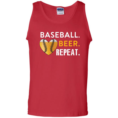 Baseball Lover T-shirt Beer Repeat Red