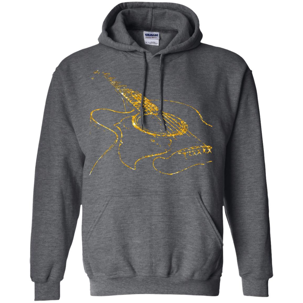 Guitar Gold Guitarist Gift Shirt For Mens Or Womens Dark Heather