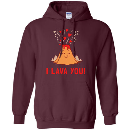Funny Volcano Valentines Love T-shirt I Lava You T-shirt Maroon
