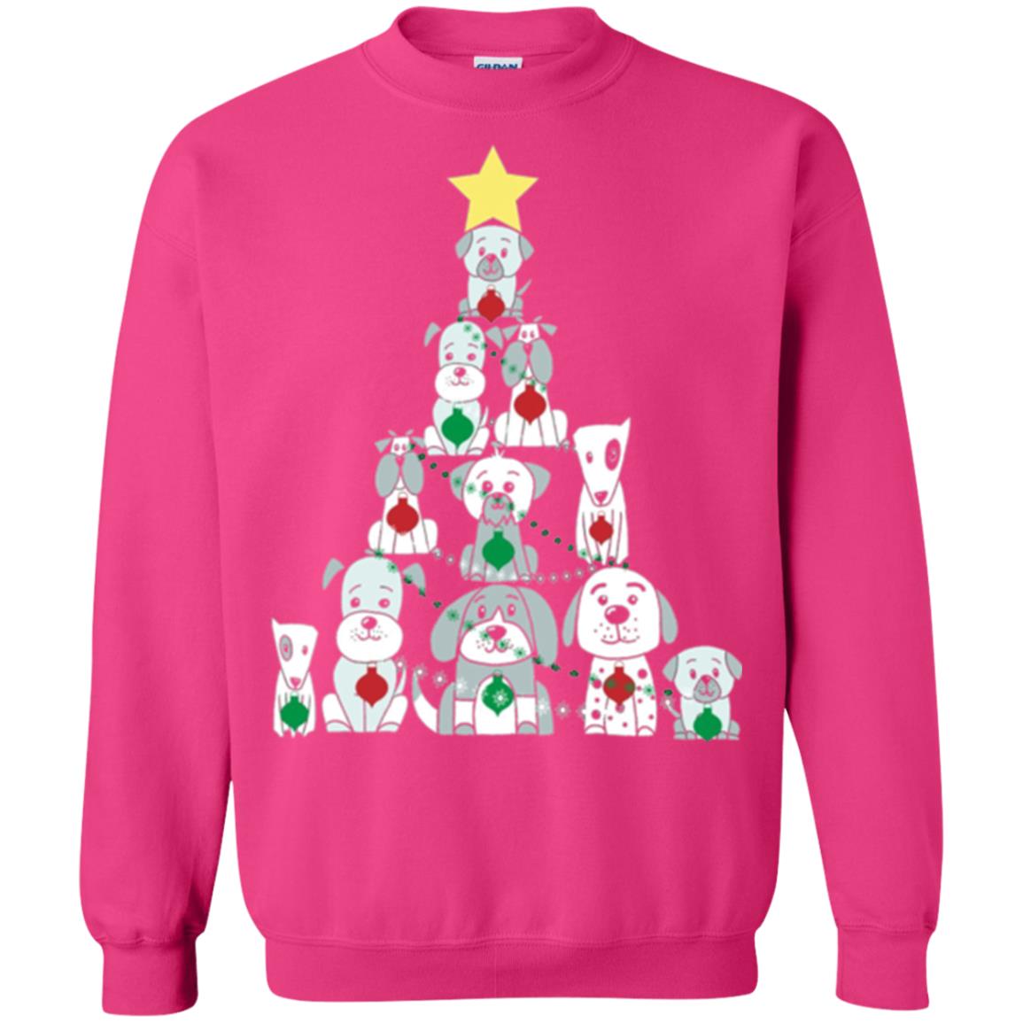 Dogs Lovers T-shirt Christmas Tree By Dogs Heliconia
