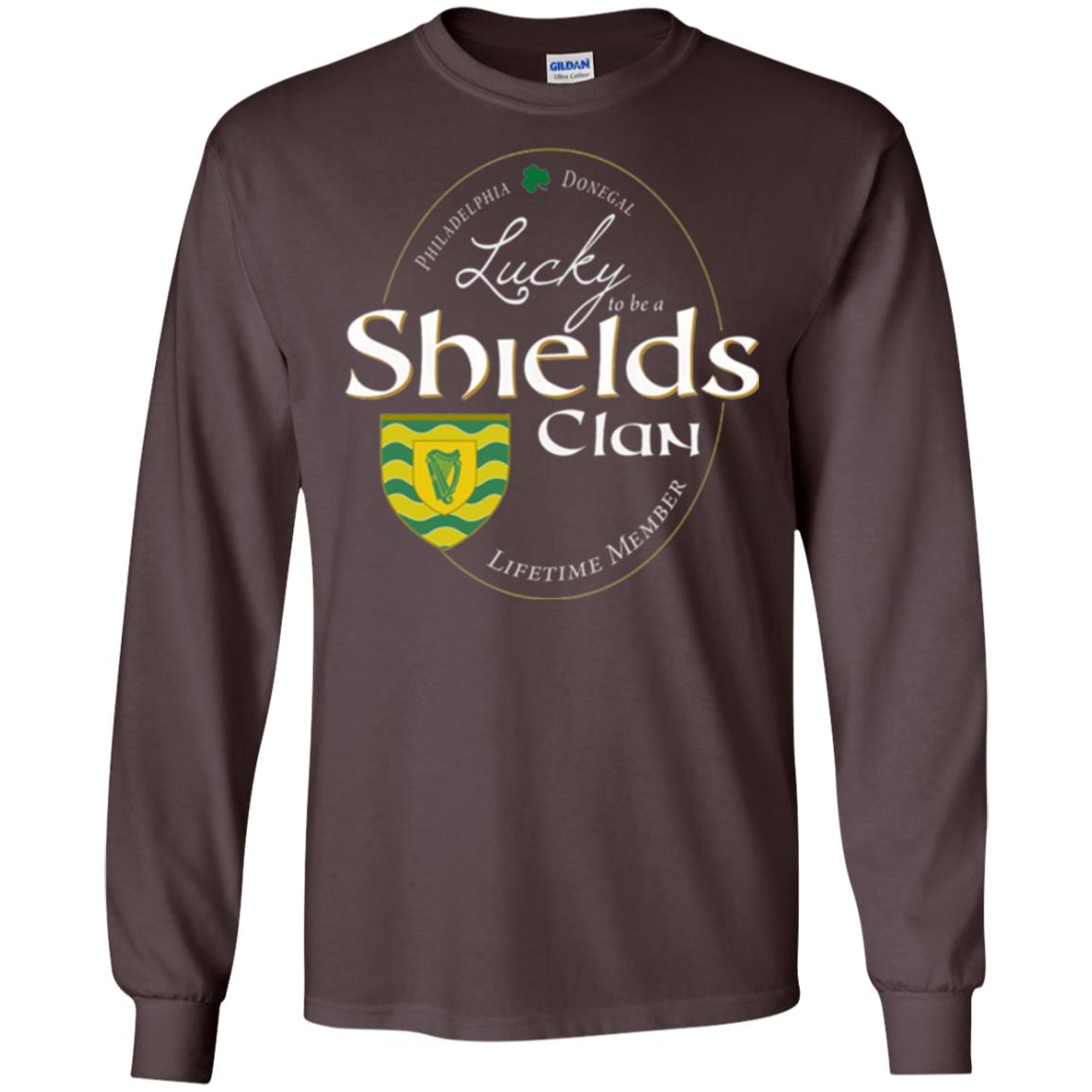 St Patricks Day T-shirt Shields Clan Lucky Lifetime Member T-shirt Dark Chocolate