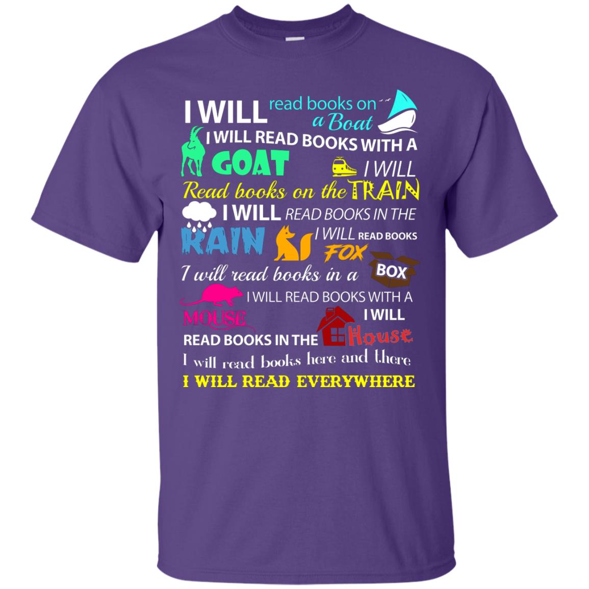 I Will Read Books On A Boat Bookworm T-shirt Purple