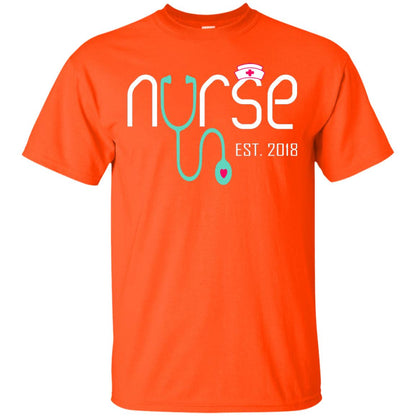 New Nurse Est 2018 T-shirt Nursing School Graduation Orange