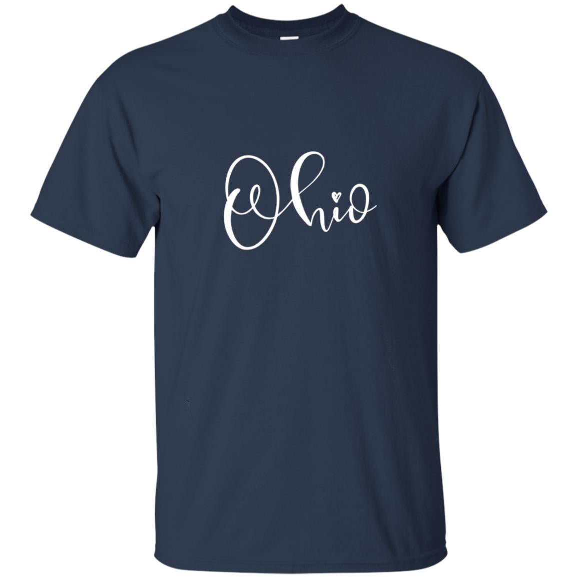 Ohio Calligraphy Art Typography Shirt Navy