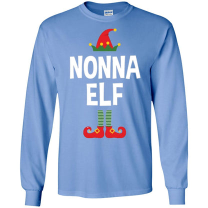 Christmas T-shirt Nonna Elf Christmas Pajamas Carolina Blue