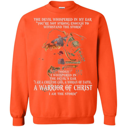 Warrior T-shirt I Am A Child Of God A Woman Of Faith T-shirt Orange