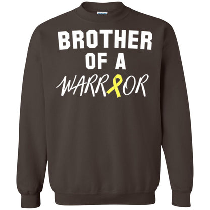 Brother Of A Warrior Childhood Cancer Awareness T-shirt Dark Chocolate