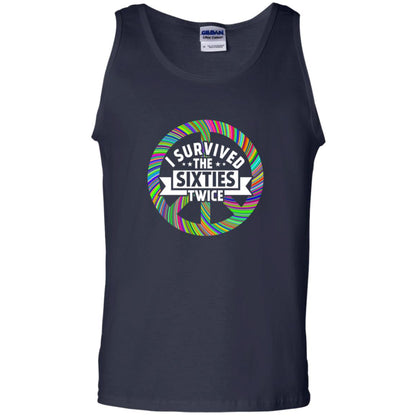 I Survived The Sixties Twice Peace Symbol Birthday Gift Shirt Navy
