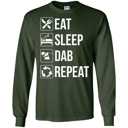 Funny Eat Sleep Dab Repeat T-shirt Forest Green