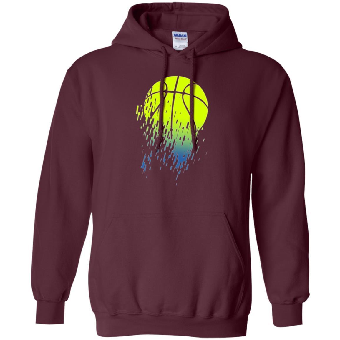 Basketball T-shirt Disintegrating Neon Green Maroon