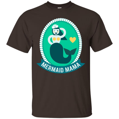 Mermaid Mama Cool Shirt For Grandma Love Mermaid Dark Chocolate