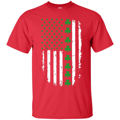 St. Patrick's Day T-shirt Irish American Flag T-shirt Red