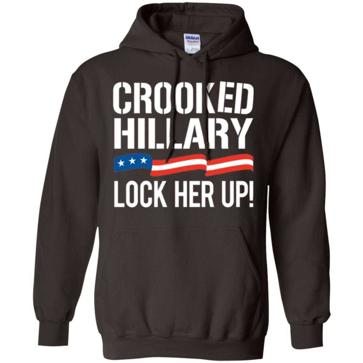 Crooked Hillary Lock Her Up T-shirt Dark Chocolate