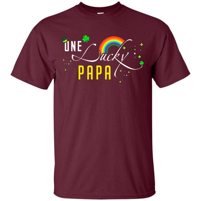 One Lucky Papa St. Patrick_s Day T-shirt Maroon