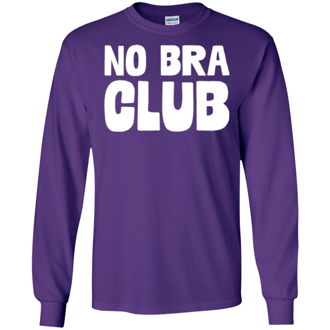 No Bra Club T-shirt Funny Feminist Women No Bra Purple