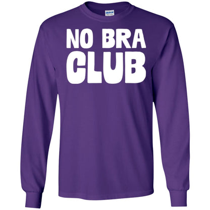 No Bra Club T-shirt Funny Feminist Women No Bra Purple