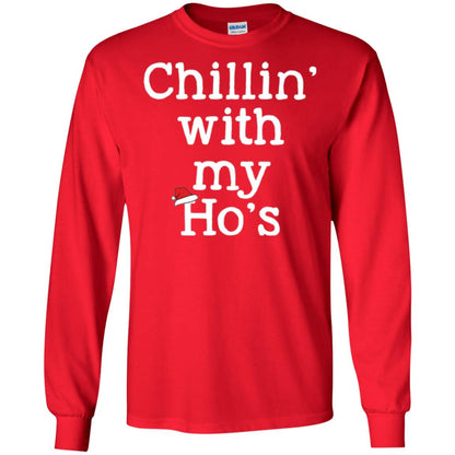 Christmas T-shirt Chillin With My Ho_s Red
