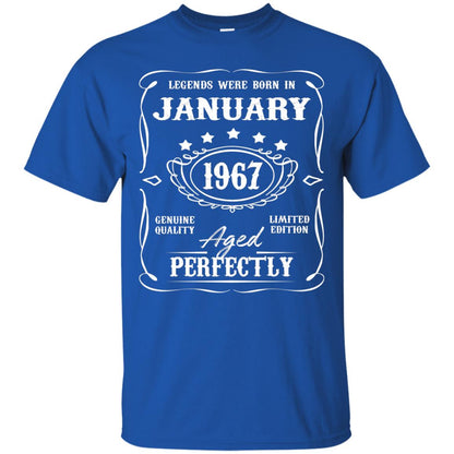 Legends Were Born In January 1967 51th Birthday T-shirt Royal