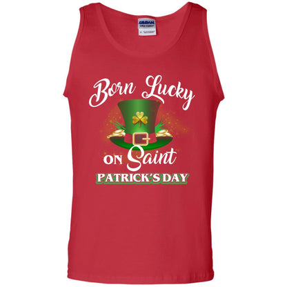 Born Lucky On Saint Patrick's Day T-shirt Red