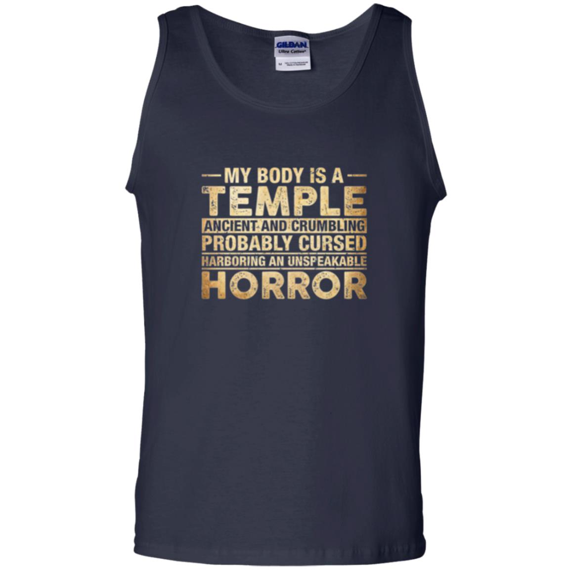 My Body Is A Temple Ancient And Crumbling Probably Cursed T-shirt Navy