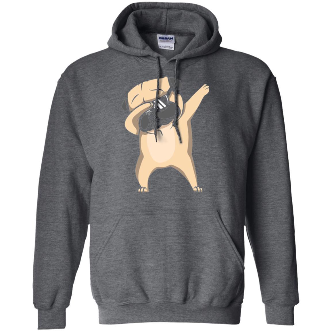 Dog Lover T-shirt Dabbing Pug T-shirt Dark Heather