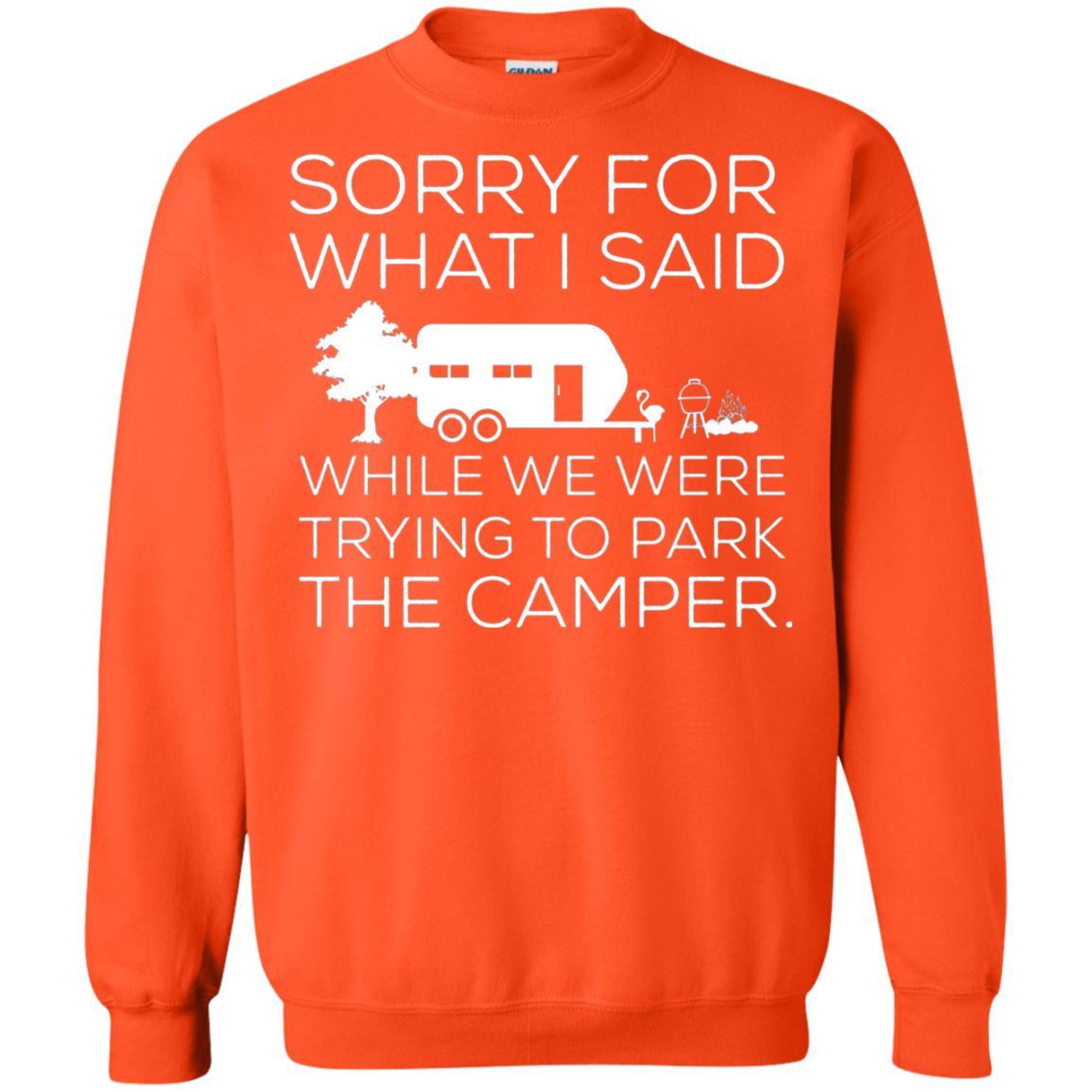 Camping T-shirt We Were Trying To Park The Camper Orange