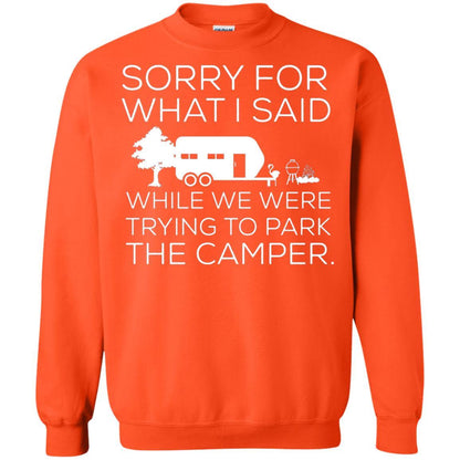 Camping T-shirt We Were Trying To Park The Camper Orange