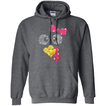 Thanksgiving T-shirt Turkey Face Girl T-shirt Dark Heather