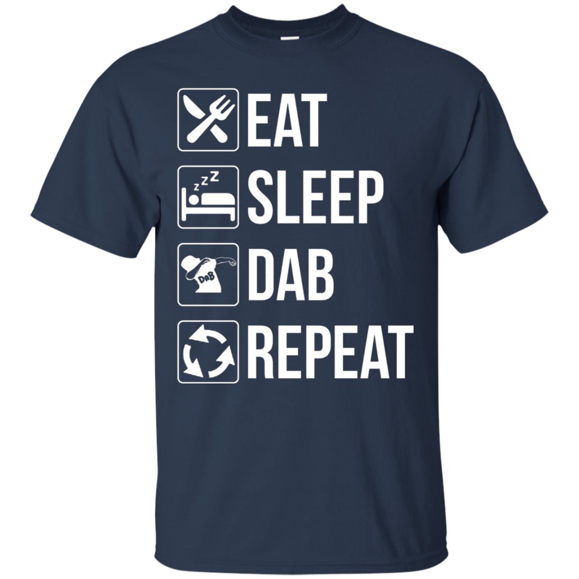 Funny Eat Sleep Dab Repeat T-shirt Navy