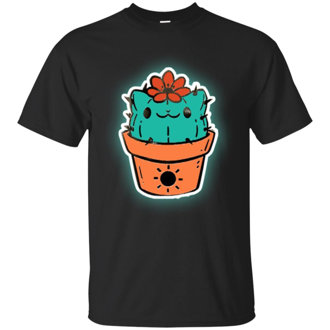 Cat Lover T-shirt Cactus Dog Catcus Black