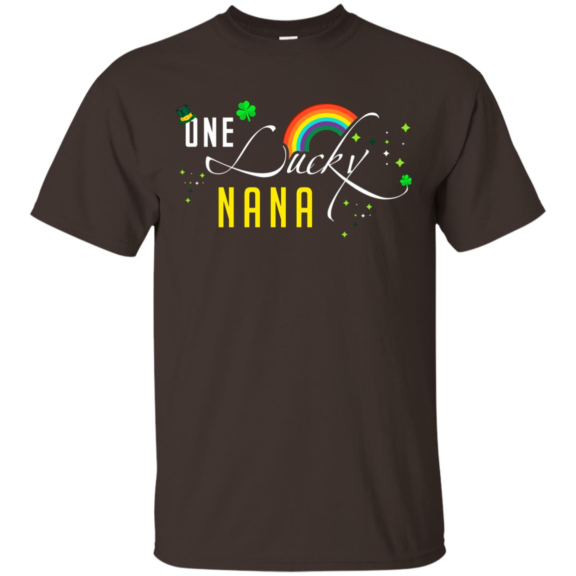 One Lucky Nana St. Patrick_s Day T-shirt Dark Chocolate