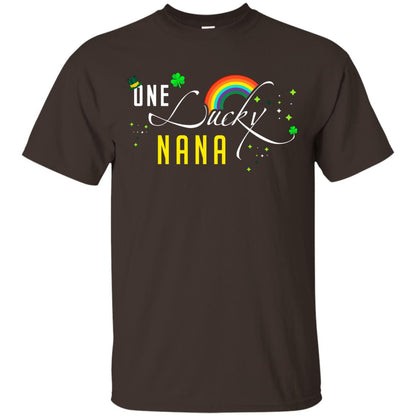 One Lucky Nana St. Patrick_s Day T-shirt Dark Chocolate
