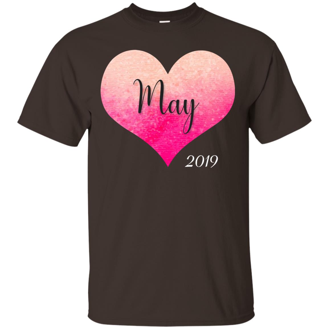 Pregnancy Reveal Announcement Party May 2019 Shirt Dark Chocolate